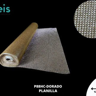 MESH 2 PIEDRA 2MM P88HC 1.20mtsX35cm DORADO/CRISTAL