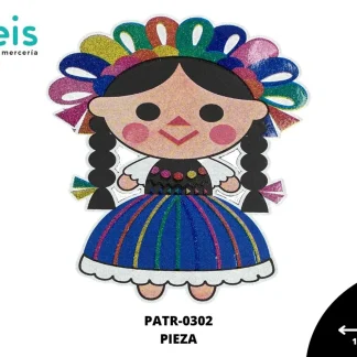 PARCHES DTF MICHOACANITA TRENZAS PATR-0302 18cmX20cm