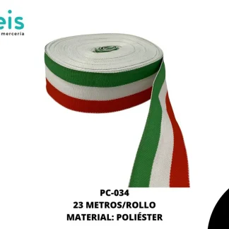 CINTAS RIGIDAS TRICOLOR PC-034 23 MTS/ROLLO 3.8CM
