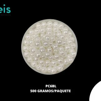 PERLAS COSTURA PC6BL 6mm 500 GRS/BOLSA BLANCO