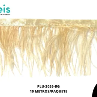 TIRA DE PLUMAS 10 METROS REF: 2055 BEIGE 9-11CM
