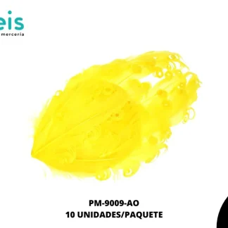 PLUMA PAVO RIZADA REF: 16CM AMARILLO 10 U/PQT