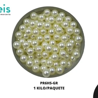 PERLAS REMACHE CALIDAD A PR6HS-GR 6mm 1 KILO/BOLSA HUESO