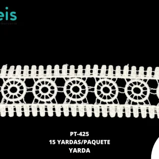 GUIPIUR SEDA DE LECHE PLANO PT-425 BLANCO 4.5 CM 15 YARDAS/PAQUETE
