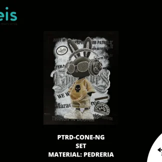 PARCHES DTF CONEJO CON AUDIFONOS