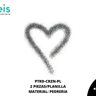 PARCHES DTF CORAZON PLATA 2 PIEZAS PTRD-CRZN-PL