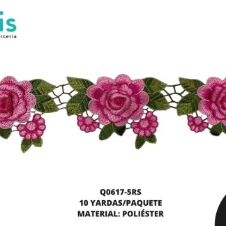 GUIPIUR BORADO FLORES 10 YD/PQT Q0617-5 ROSADO