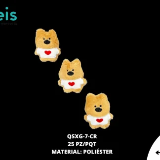 MINI PELUCHE PERRO CORAZON 25 PZ/PQT