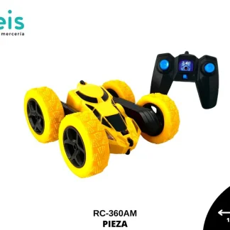 JUGUETES CARRO CONTROL REMOTO 360° RC-360AM 15cmX15cm AMARILLO