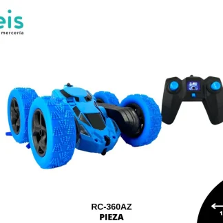 JUGUETES CARRO CONTROL REMOTO 360° RC-360AZ 15cmX15cm AZUL