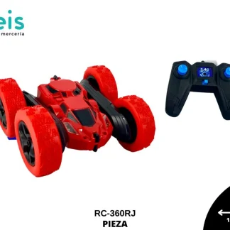 JUGUETES CARRO CONTROL REMOTO 360° RC-360RJ 15cmX15cm ROJO
