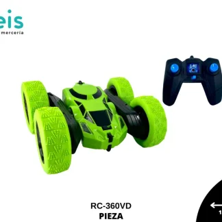 JUGUETES CARRO CONTROL REMOTO 360° RC-360VD 15cmX15cm VERDE