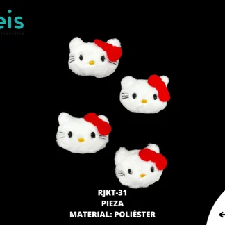 MINI PELUCHE KITTY 25 PZ/PQT ROJO+BLANCO