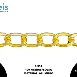 CADENA ALUMINIO S-014 100MTS/BOLSA DORADO