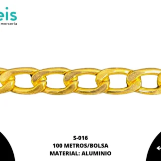 CADENA ALUMINIO S-016 100MTS/BOLSA DORADO