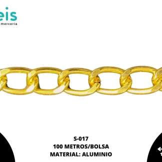 CADENA ALUMINIO S-017 100MTS/BOLSA DORADO