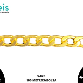 CADENA ALUMINIO S-020 100MTS/BOLSA DORADO
