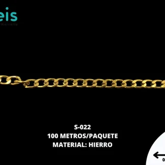 CADENA ALUMINIO S-022 100 MTS/PQT DORADO