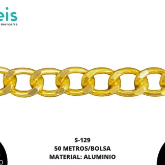 CADENA ALUMINIO S-129 50MTS/BOLSA DORADO
