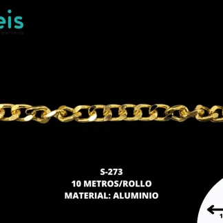 CADENA ALUMINIO S-273 10 MTS/ROLLO DORADO