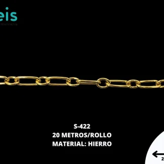 CADENA ALUMINIO S-422 20 MTS/ROLLO DORADO