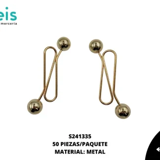 HERRAJE PLASTIMETAL S241335 50 PZ/PQT DORADO