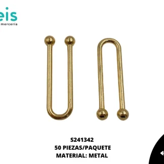 HERRAJE U PLASTIMETAL S241342 50 PZ/PQT DORADO