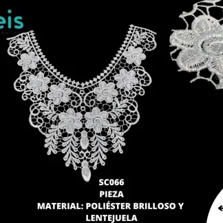 CUELLOS POLIESTER BRILLOSO LENTEJUELA SC066 50 PZ/PQT BLANCO