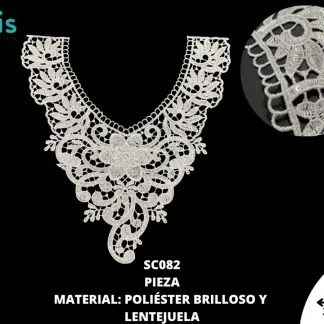 CUELLOS POLIESTER BRILLOSO LENTEJUELA SC082 50 PZ/PQT BLANCO