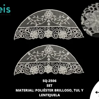 MANGAS PLANAS POLIESTER BRILLOSO SQ-2506 20 PAR/PQT BLANCO