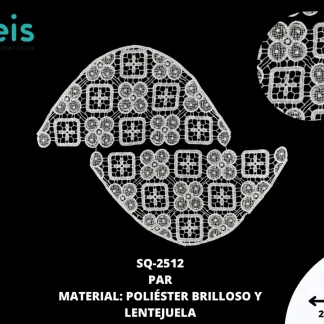 MANGAS PLANAS POLIESTER BRILLOSO SQ-2512 20 PAR/PQT BLANCO