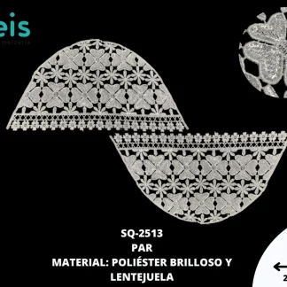 MANGAS PLANAS POLIESTER BRILLOSO SQ-2513 20 PAR/PQT BLANCO