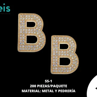 STICKER STRASS 1.7X2CM 200 UND/PAQ DORADO