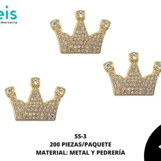 STICKER STRASS 2.8X2CM 200 UND/PAQ DORADO