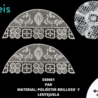 MANGAS DECORADAS LENTEJUELA SS0661 20 PAR/PQT BLANCO
