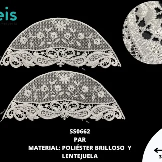 MANGAS DECORADAS LENTEJUELA SS0662 20 PAR/PQT BLANCO