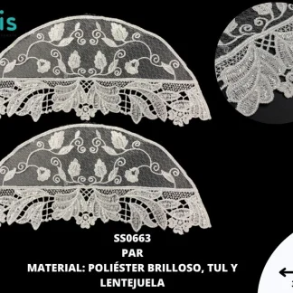 MANGAS DECORADAS LENTEJUELA SS0663 20 PAR/PQT BLANCO