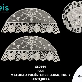MANGAS DECORADAS LENTEJUELA SS0664 20 PAR/PQT BLANCO