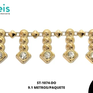 STRASS PLAST PDRA GOTA 22mm ST-1074 DORADO 9.1 m/rollo