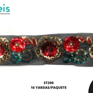 MILLARE LENTEJUELA FLOR ROJA 16 YARDAS7PAQUETE REF. ST290