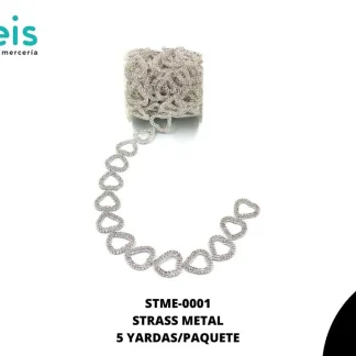 STRASS FINO REF:DLRT9110 CORAZON 5 YARDAS/PAQUETE PLATA