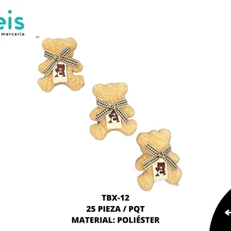 MINI PELUCHE OSO MOÑO 25 PZ/PQT CAFÉ