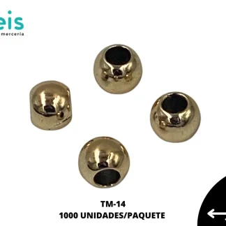 TERMINAL PLASTICA 12 MM 1000PZ/BOLSA TM-14 UV DORADO