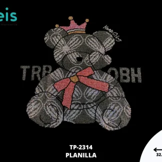 PLANILLA PEDRERÍA OSO GRIS CON CORONA Y MOÑO TP-2314