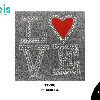 PARCHES DTF DECORADOS PIEDRA CORAZON LOVE TP-3RJ 19cmX20cm