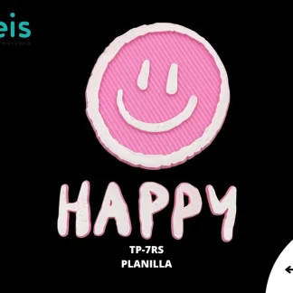 PARCHES RELIEVE Y ESTAMPADO CARA FELIZ HAPPY TP-7RS 3.5cmX5cm 30 PIEZAS/PLANILLA ROSA