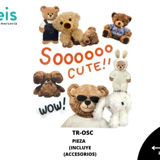 PARCHES DTF DECORADOS OSO SO CUTE CON PELUCHES TR-OSC 29cmX36cm