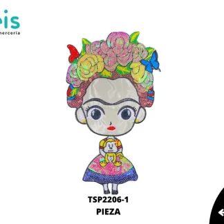 PARCHES LENTEJUELA FRIDA K. CON CHANGUITO TSP2206-1 CAFE