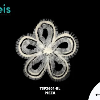 PARCHES BORDADOS Y ESTAMBRE FLOR CONTORNO TULL TSP2601-BL 19cmX19cm BLANCO