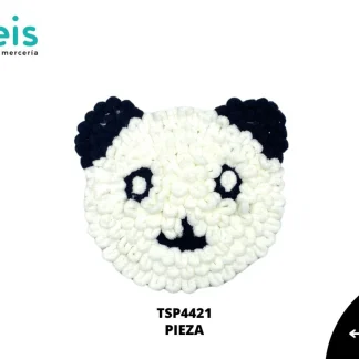 PARCHES BORDADOS Y ESTAMBRE CABEZA OSO PANDA TSP4421 20cmX18.5cm